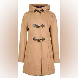 New Tommy Hilfiger Camel Toggle Zip Up Trench Coat